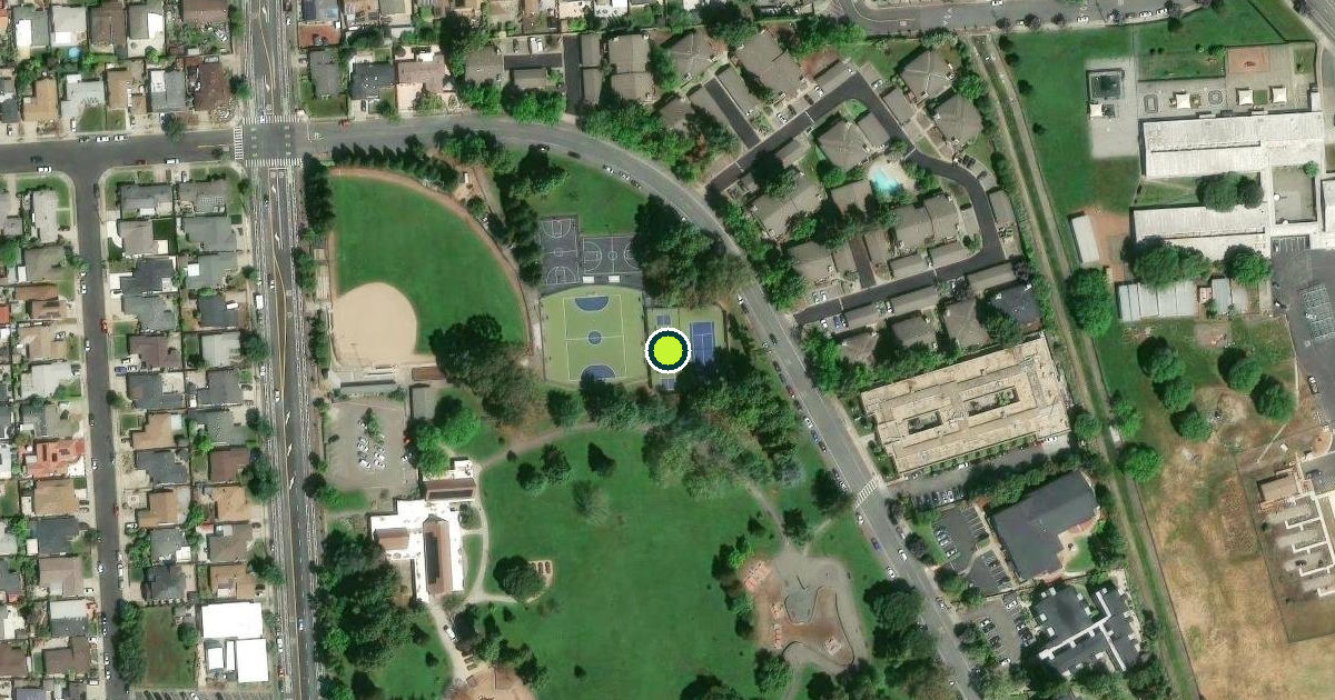 Satellite view of Hayward Pickleball Courts