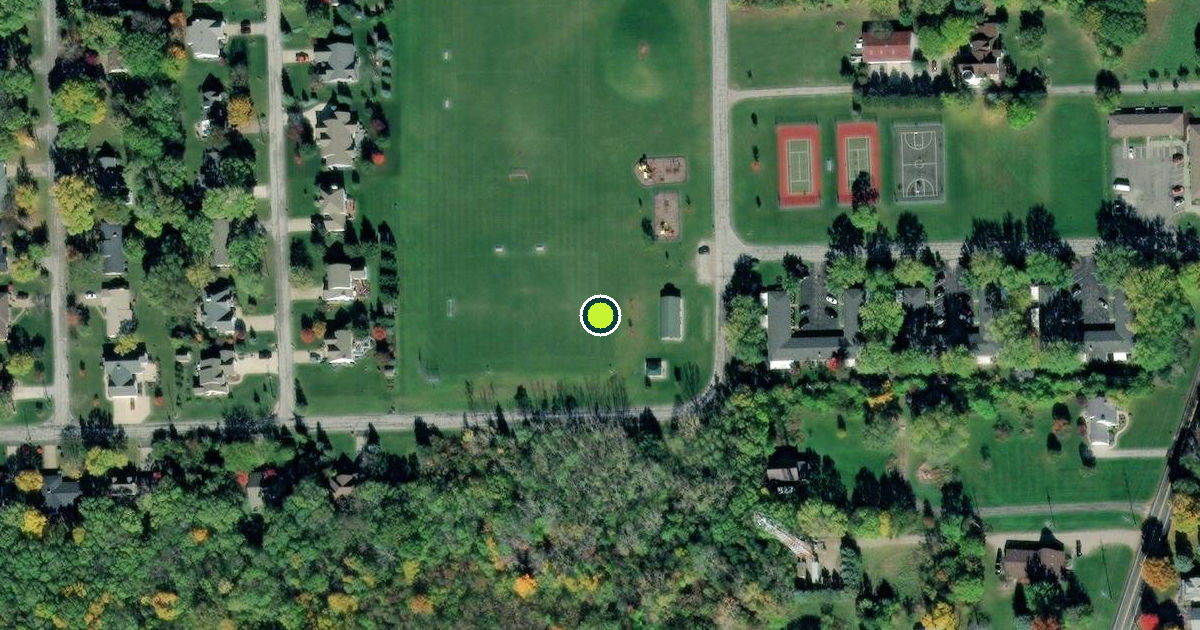 Satellite view of Heigel Park Pickleball Courts