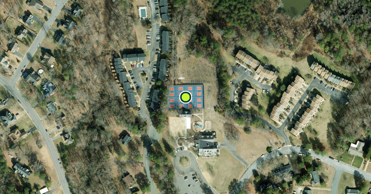 Satellite view of Henrico County Pickleball Courts
