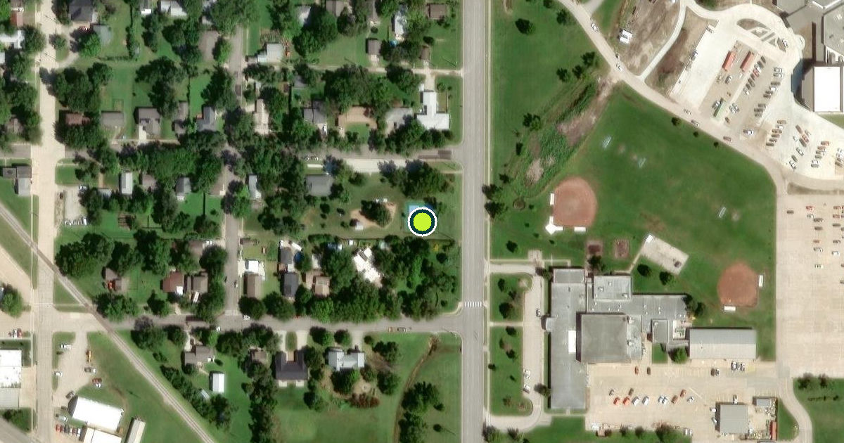 Satellite view of Hesston Pickleball Courts