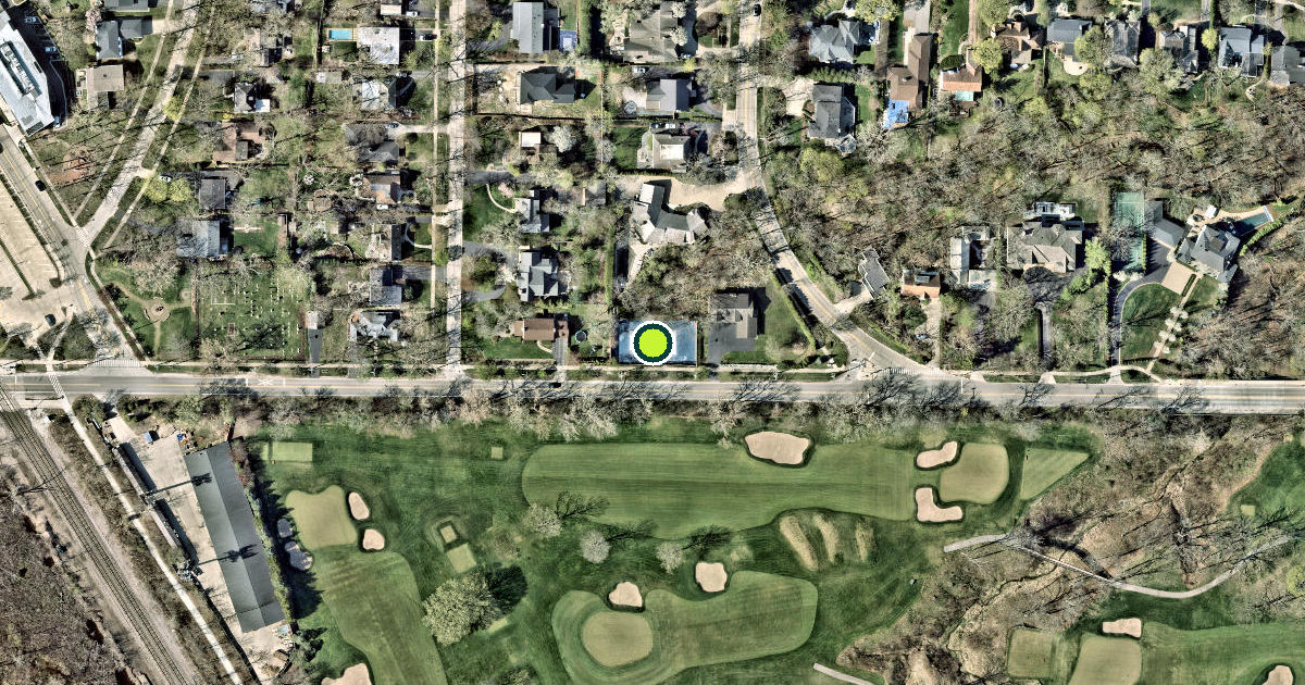 Satellite view of Highland Park Pickleball Courts