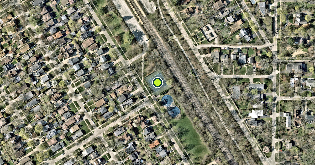 Satellite view of Highland Park Pickleball Courts