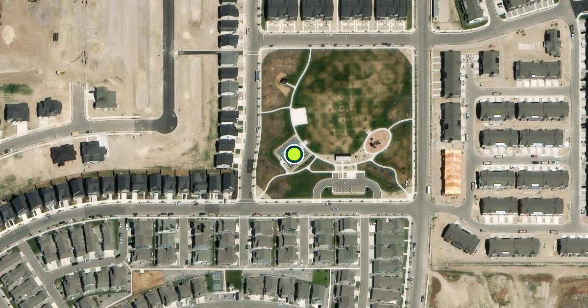 Satellite view of Highland Pickleball Courts
