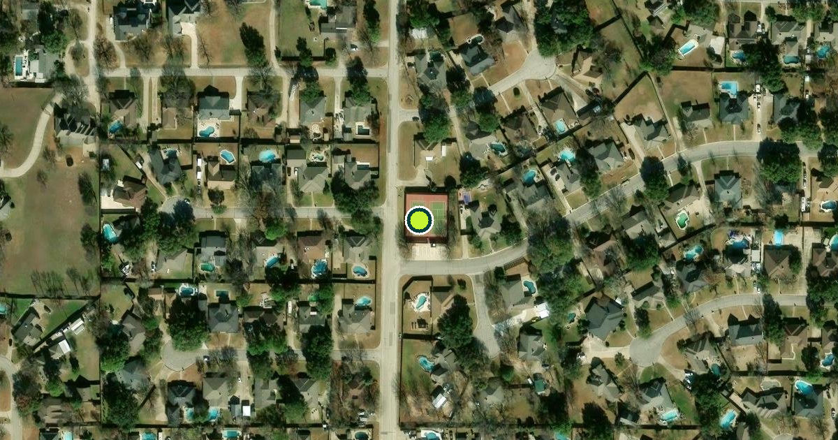 Satellite view of Highland Village Pickleball Courts