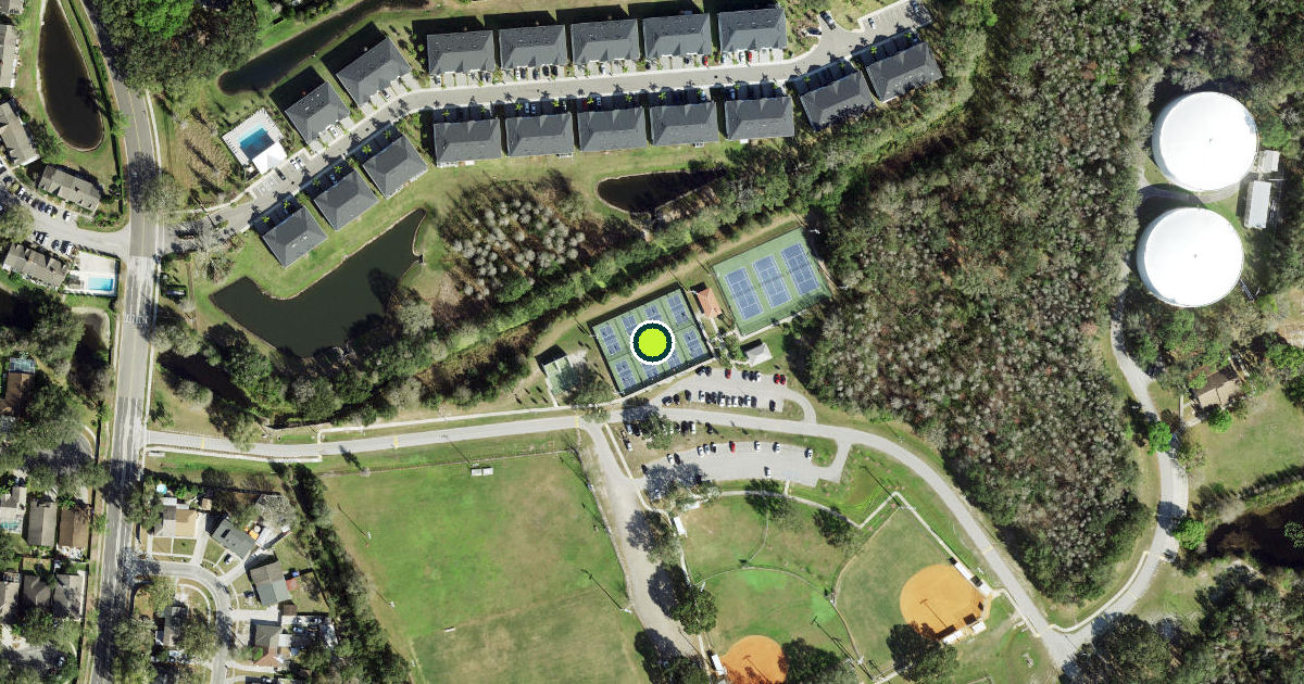 Satellite view of Hillsborough County Pickleball Courts