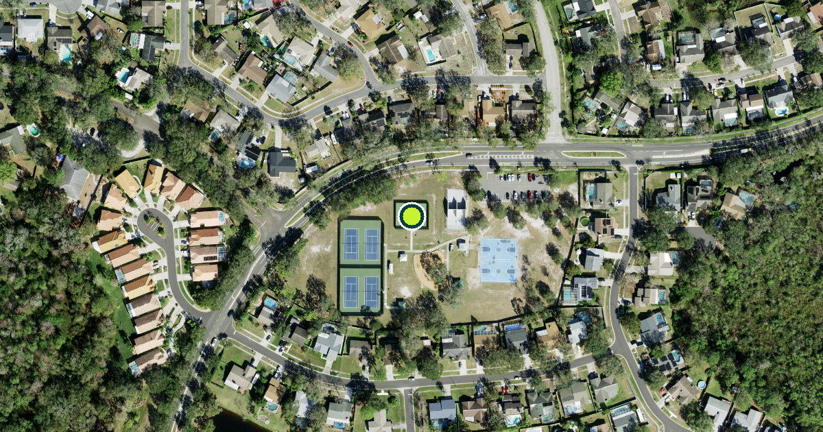 Satellite view of Hillsborough County Pickleball Courts