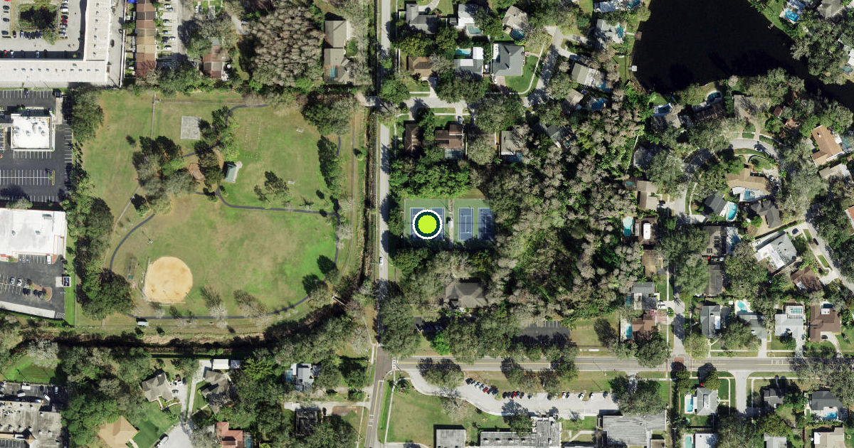 Satellite view of Hillsborough County Pickleball Courts