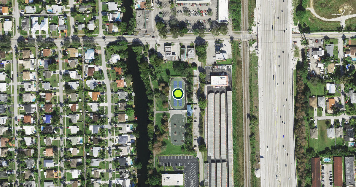 Satellite view of Hollywood Pickleball Courts