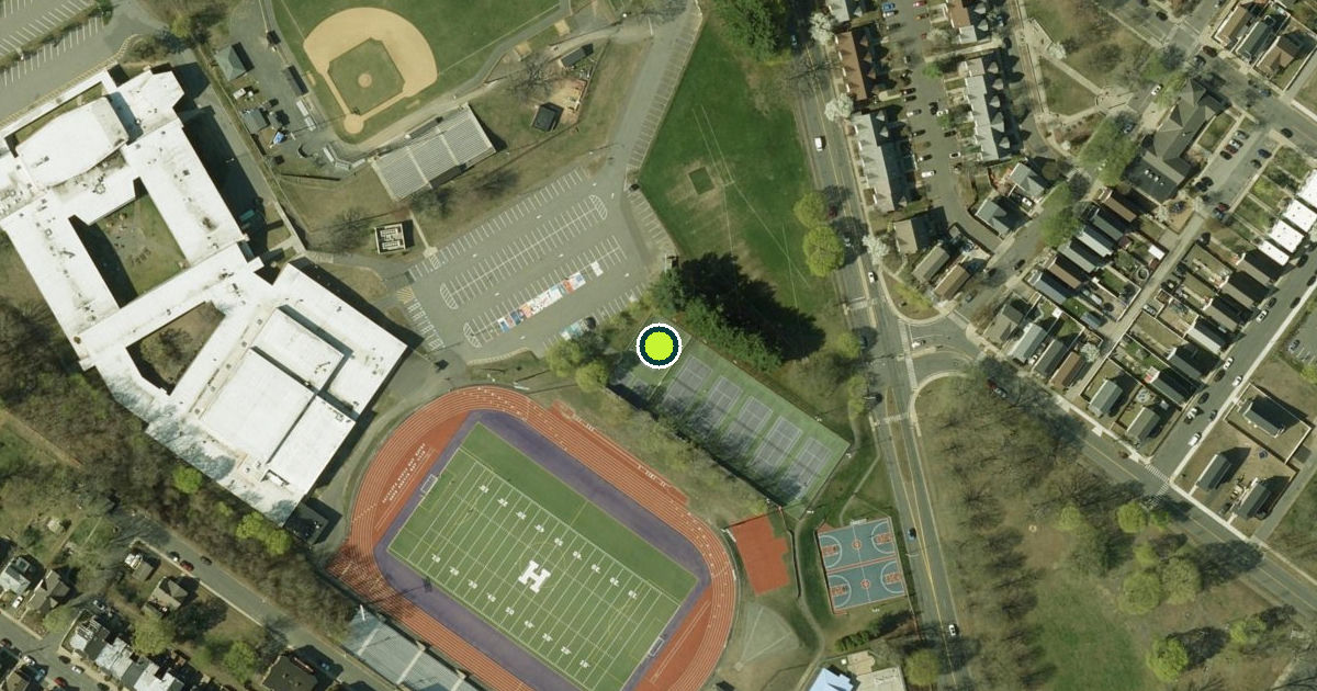 Satellite view of Holyoke Pickleball Courts