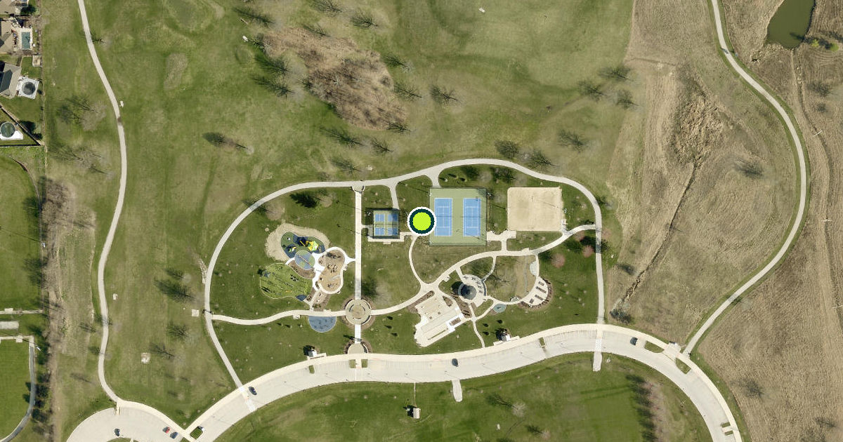 Satellite view of Homer Glen Pickleball Courts