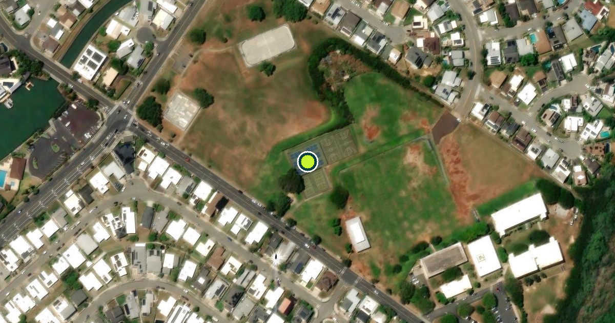 Satellite view of Honolulu County Pickleball Courts
