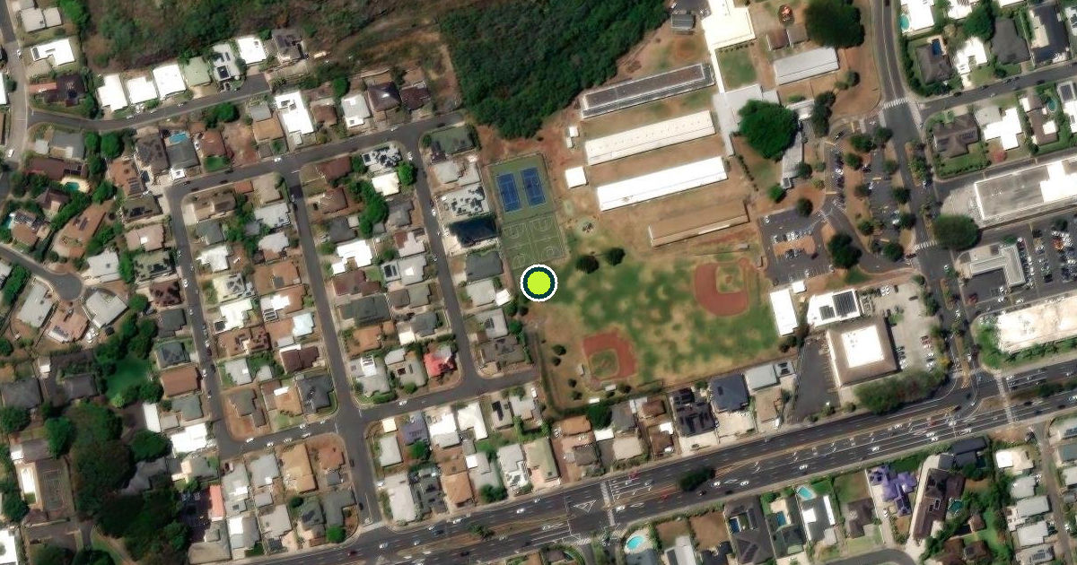 Satellite view of Honolulu County Pickleball Courts