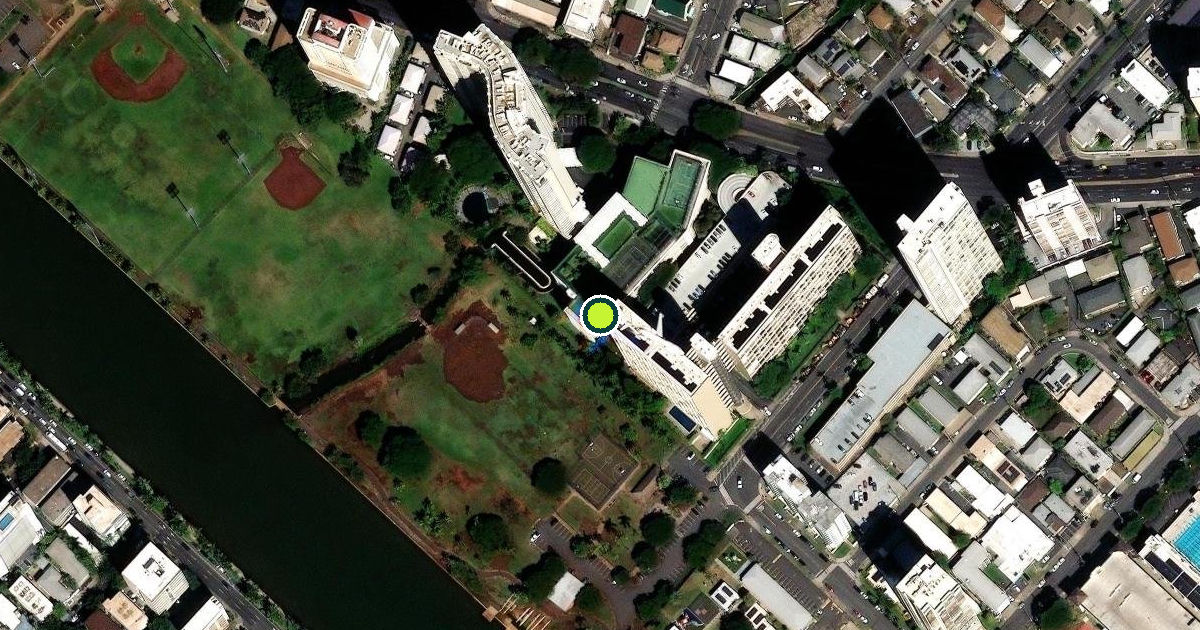 Satellite view of Honolulu County Pickleball Courts