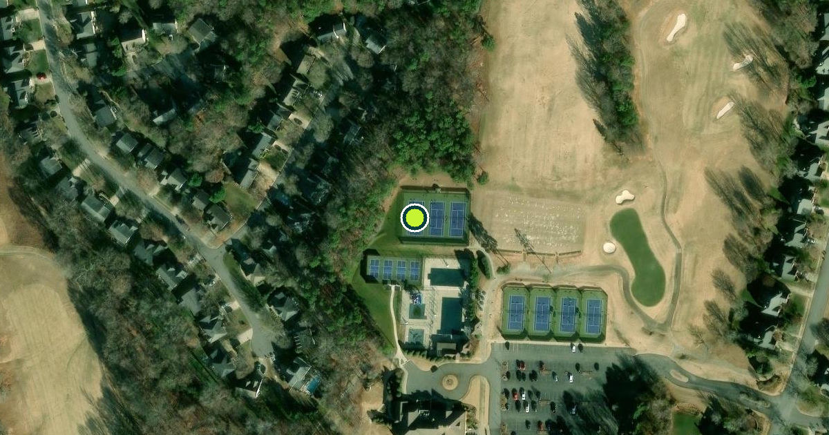 Satellite view of Huntersville Pickleball Courts