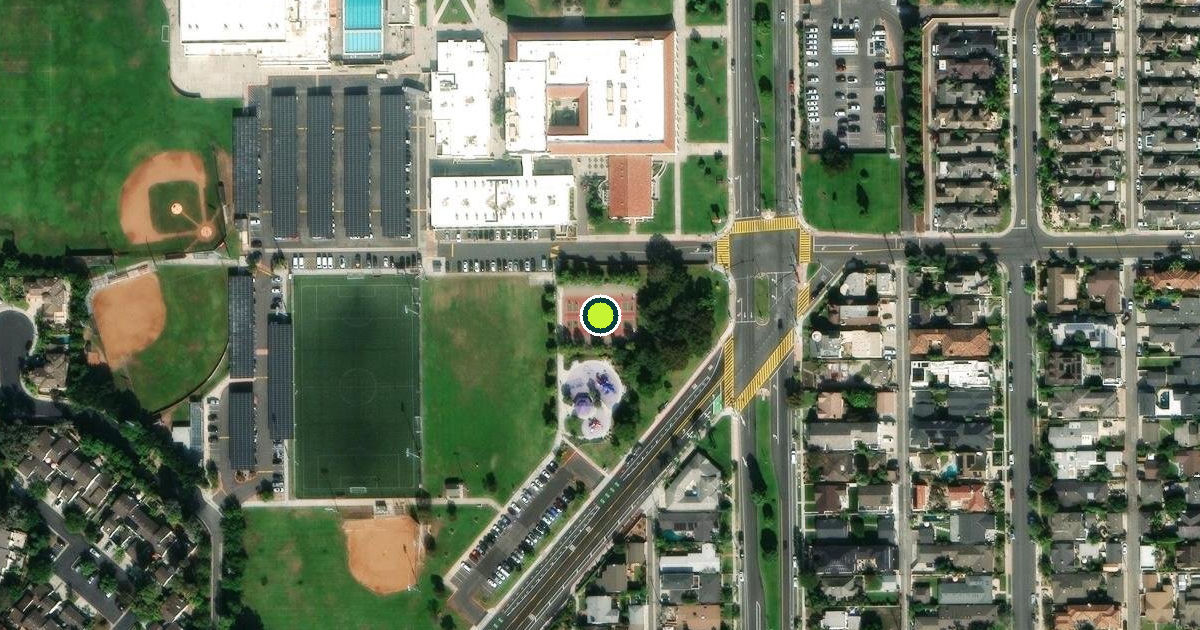Satellite view of Huntington Beach Pickleball Courts