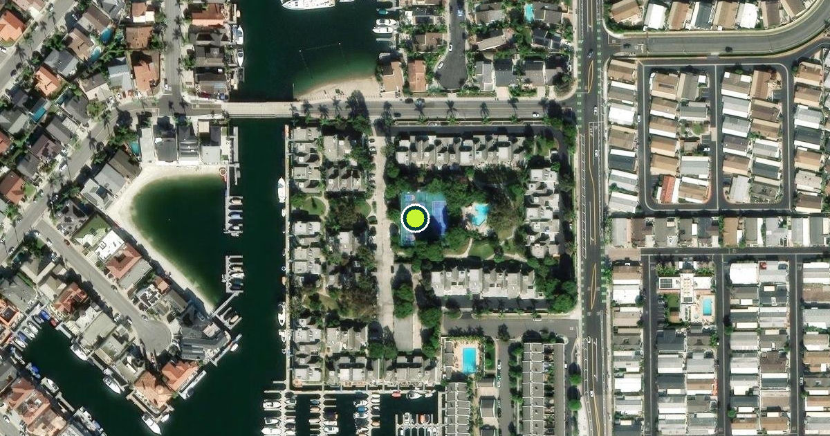 Satellite view of Huntington Beach Pickleball Courts