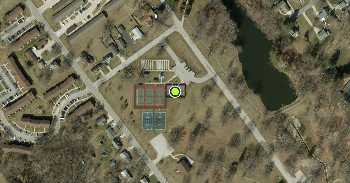 Satellite view of Huntington Pickleball Courts