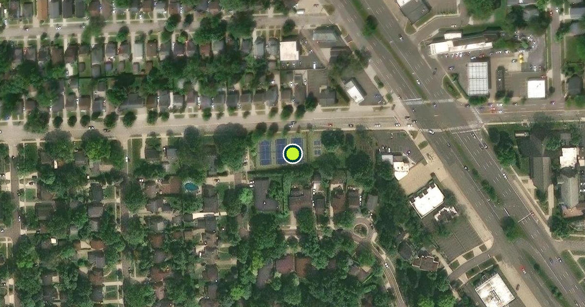 Satellite view of Huntington Woods Pickleball Courts