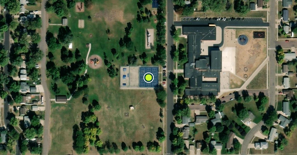 Satellite view of Huron Pickleball Courts