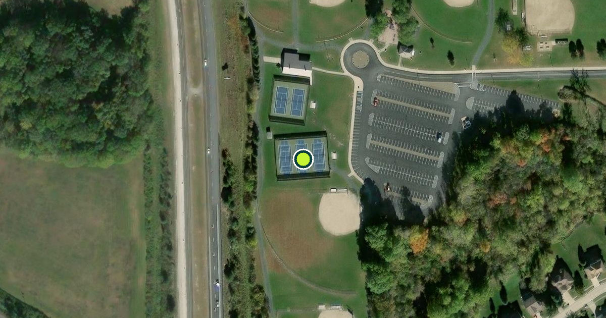 Satellite view of Huron Pickleball Courts