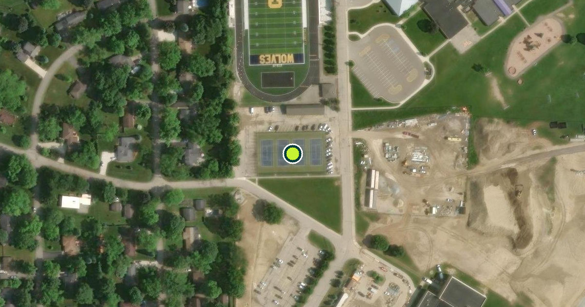 Satellite view of Independence Charter Township Pickleball Courts