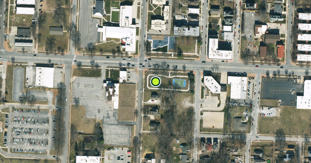 Satellite view of Independence Plaza Park Pickleball Courts