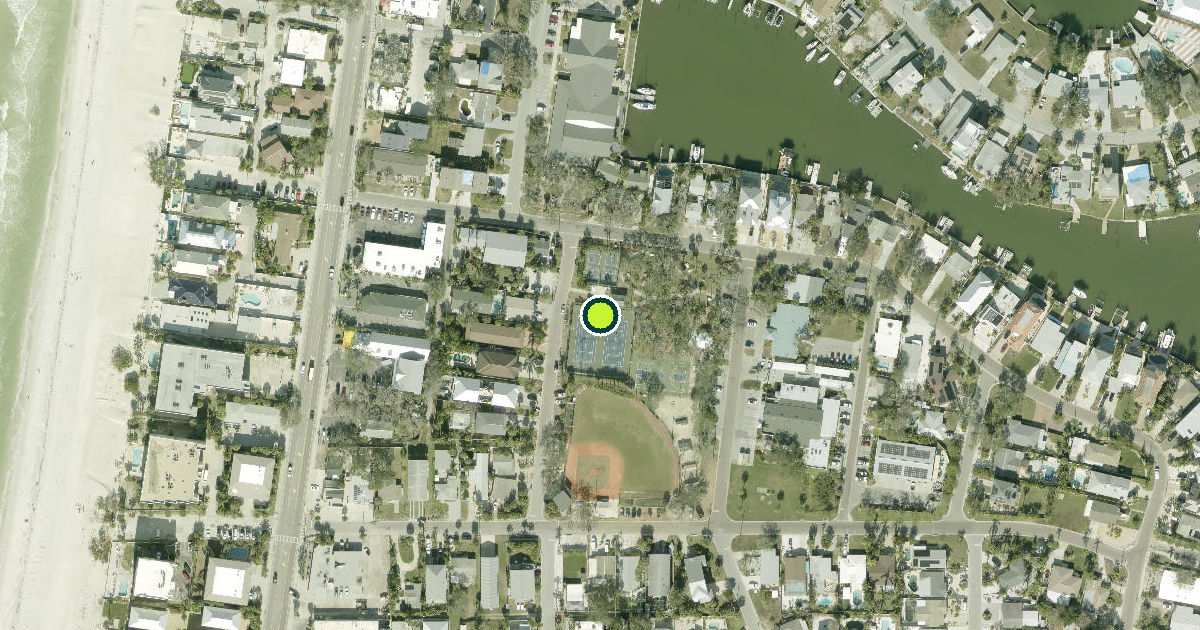 Satellite view of Indian Rocks Beach Pickleball Courts