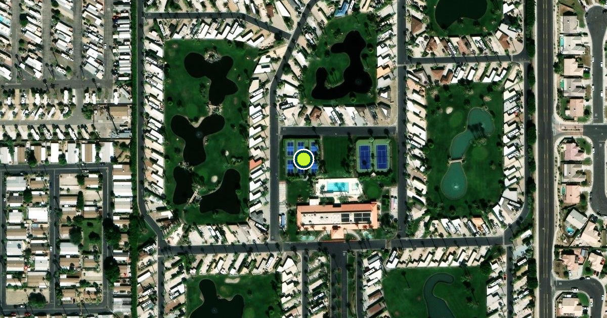 Satellite view of Indio Pickleball Courts