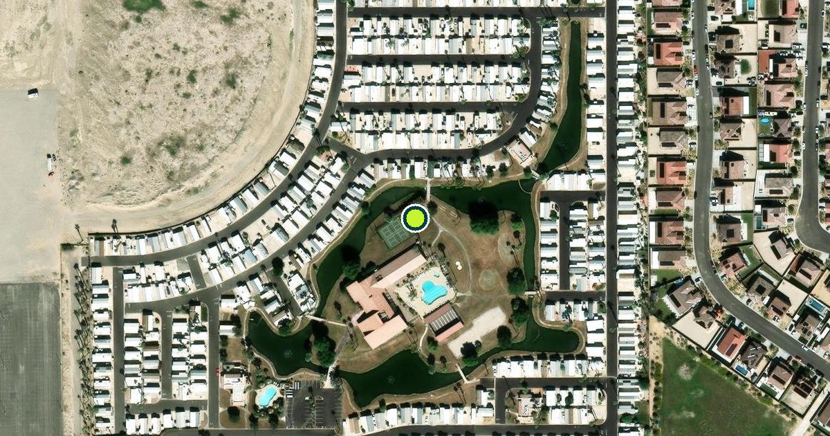 Satellite view of Indio Pickleball Courts