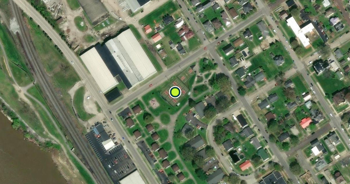 Satellite view of Ironton Pickleball Courts