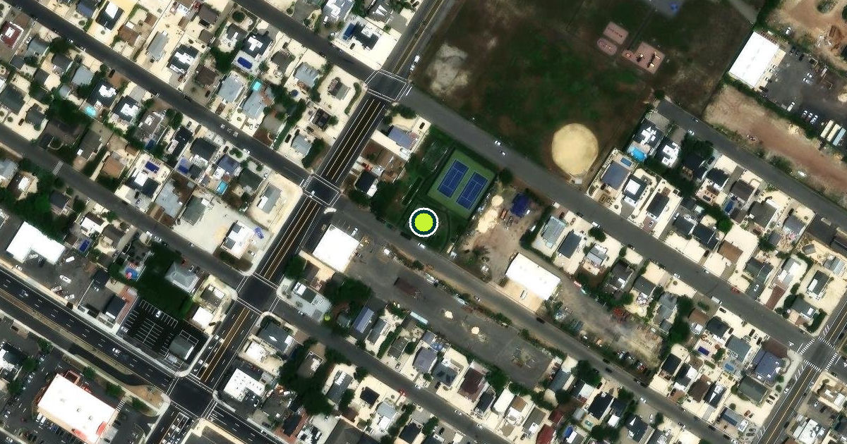 Satellite view of John J. Guld Jr. Recreation Area & Ball Field Pickleball Courts