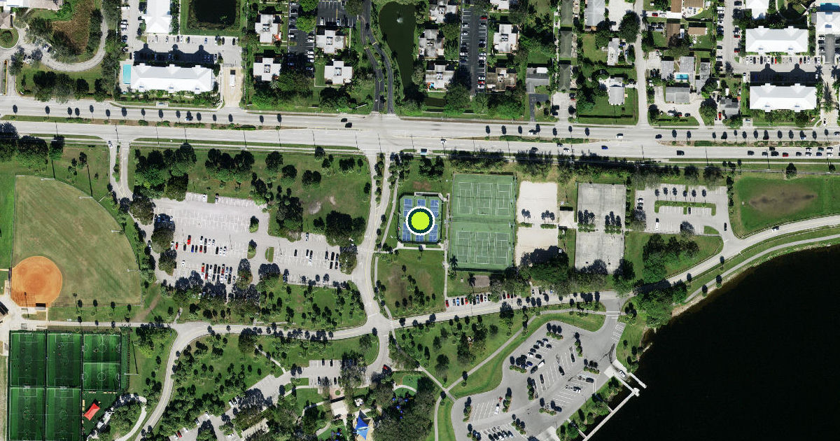 Satellite view of John Prince Park Pickleball Courts