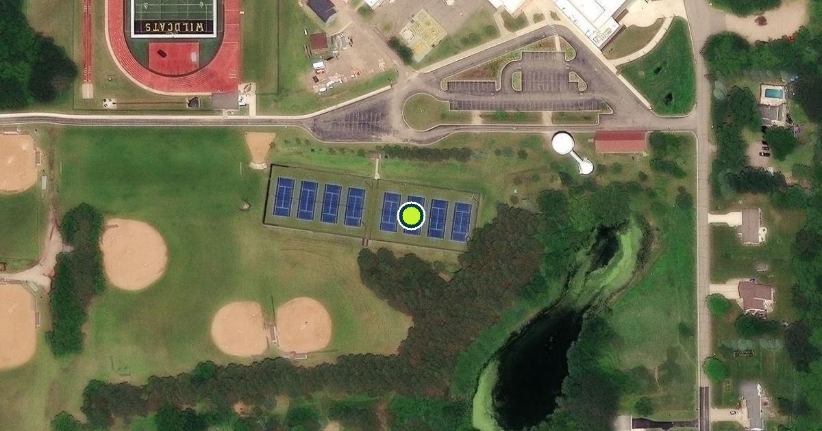 Satellite view of Kandiyohi County Pickleball Courts