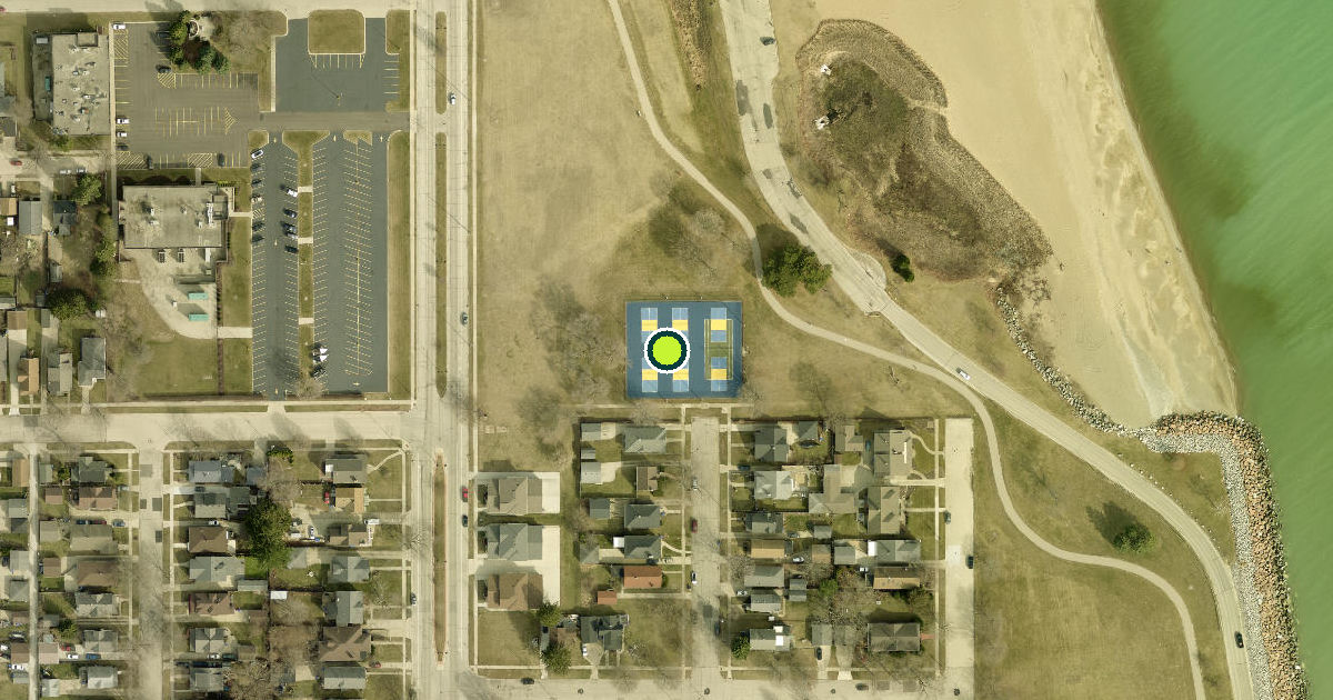 Satellite view of Kenosha Pickleball Courts