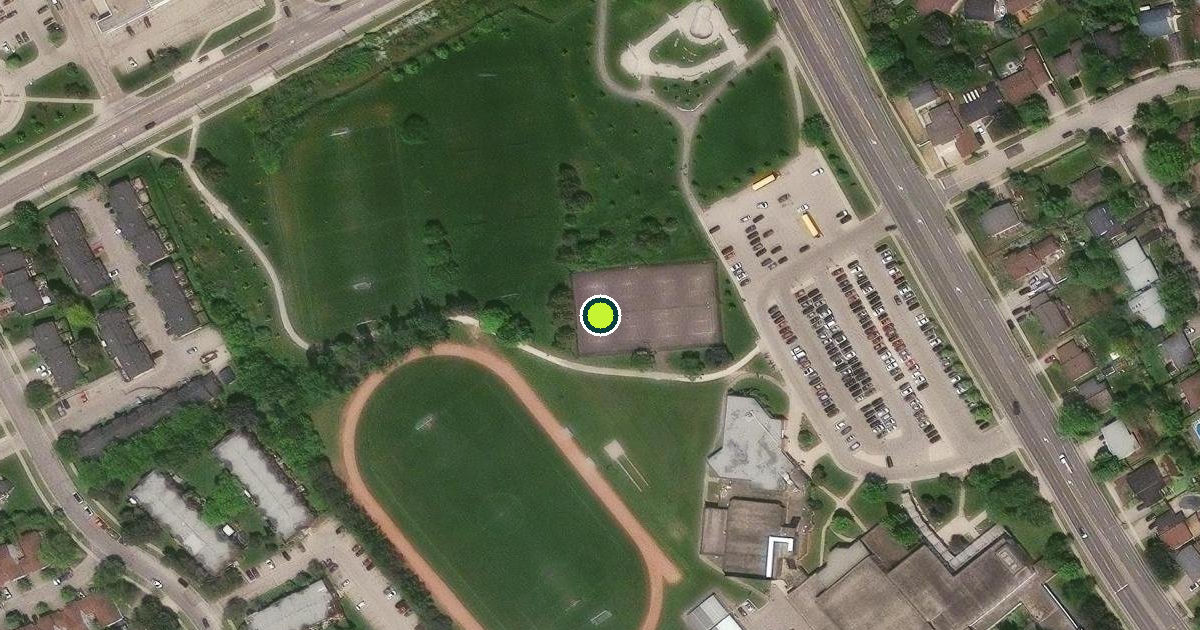 Satellite view of Kitchener Pickleball Courts