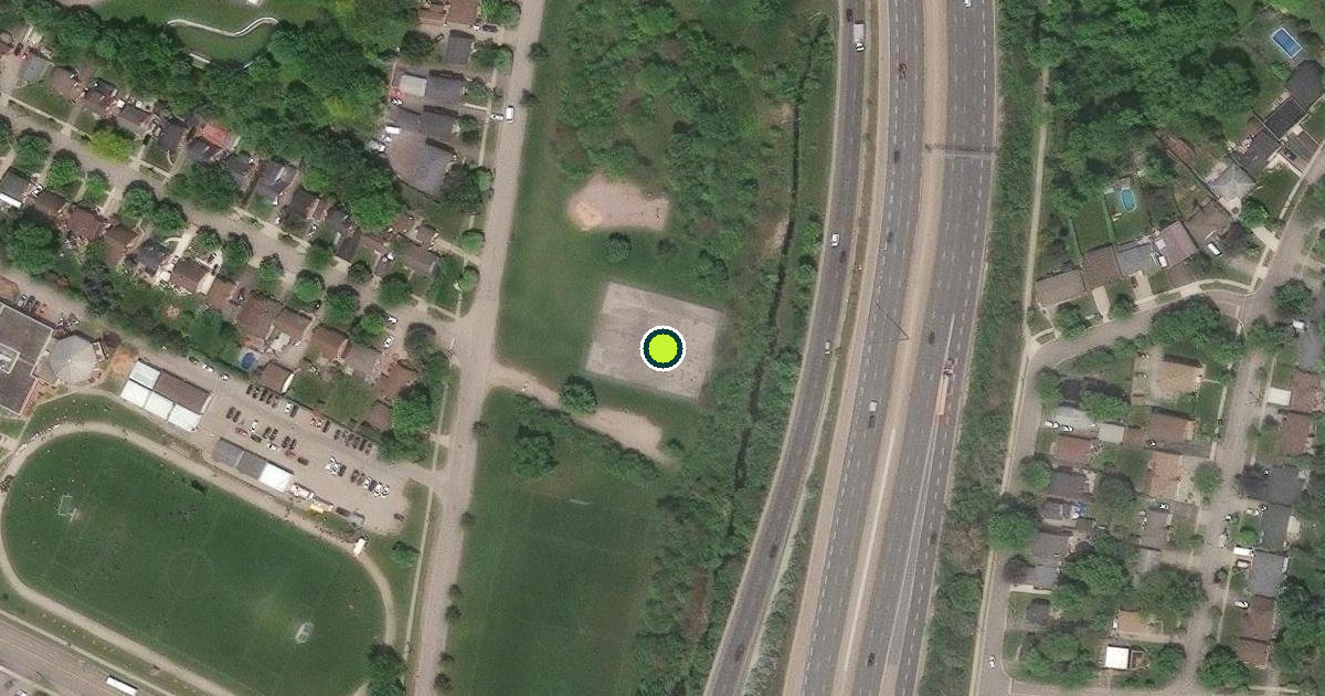 Satellite view of Kitchener Pickleball Courts