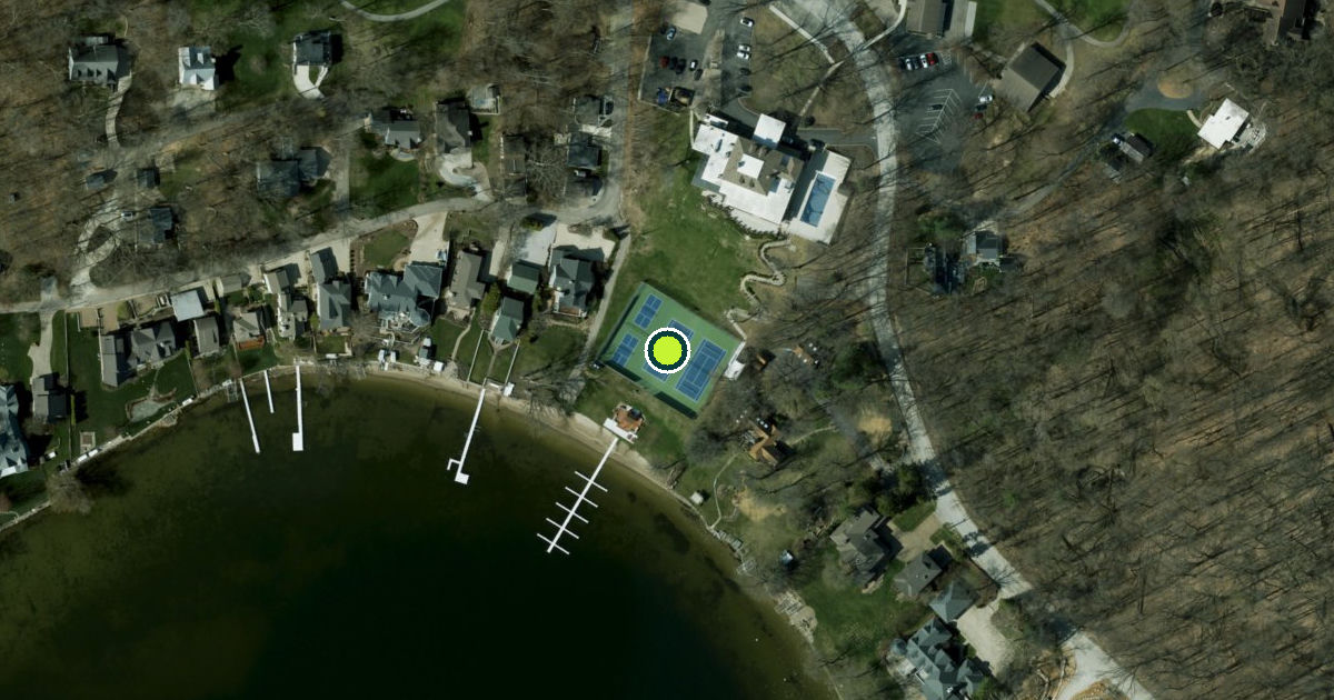 Satellite view of Kosciusko County Pickleball Courts