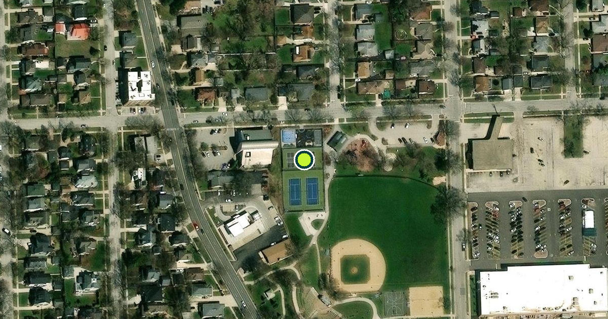 Satellite view of La Grange Park Pickleball Courts