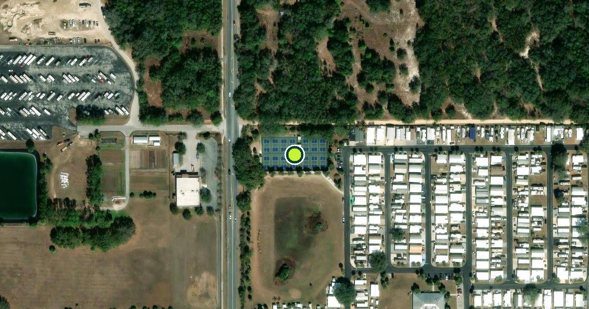 Satellite view of Lady Lake Pickleball Courts