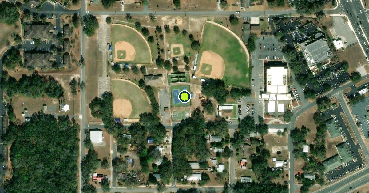 Satellite view of Lady Lake Pickleball Courts