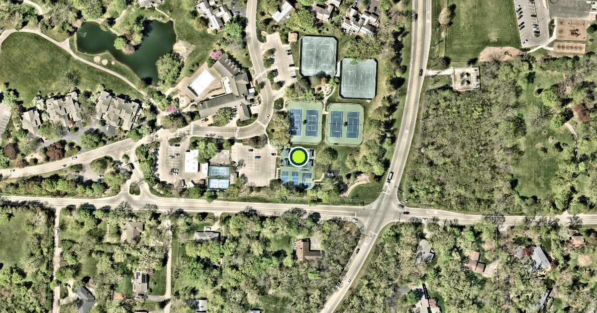 Satellite view of Lake Barrington Pickleball Courts