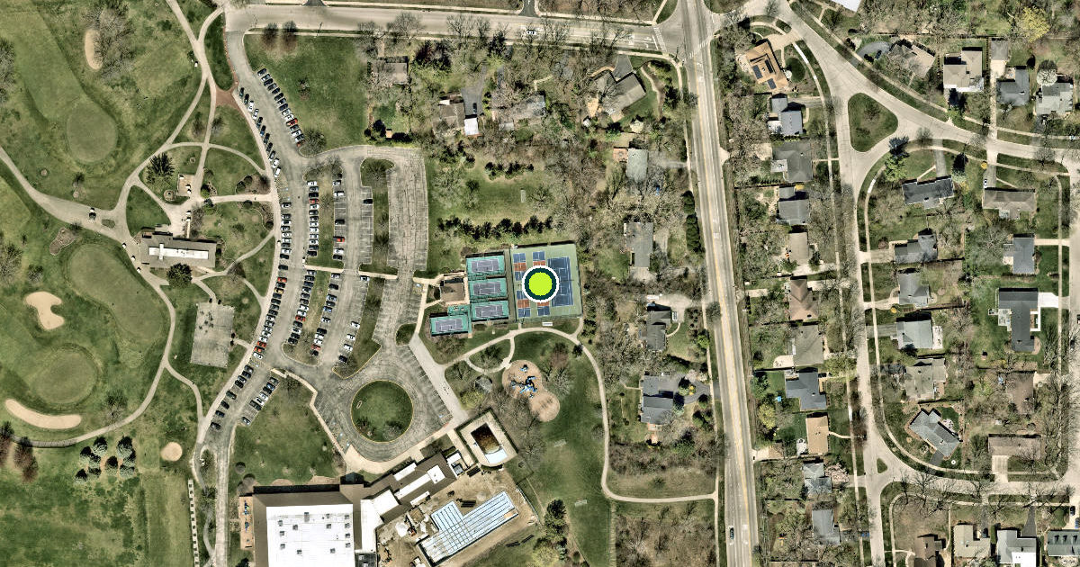 Satellite view of Lake Bluff Pickleball Courts