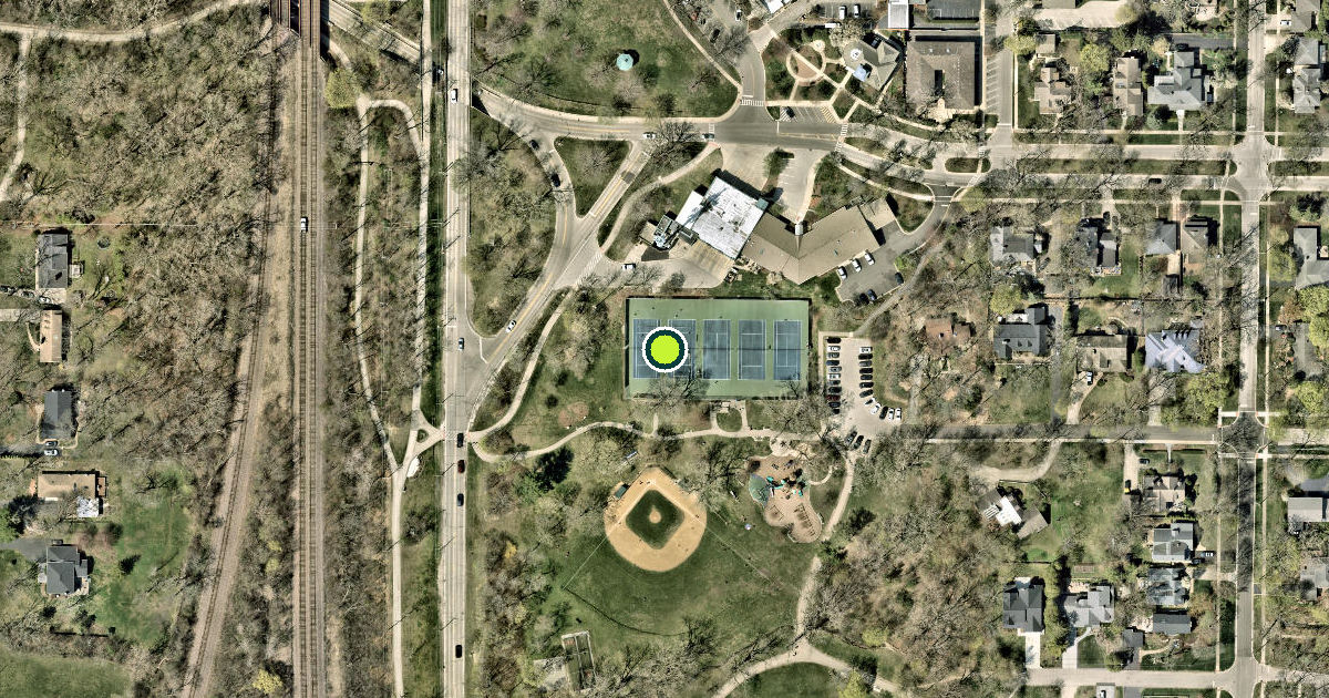 Satellite view of Lake Bluff Pickleball Courts