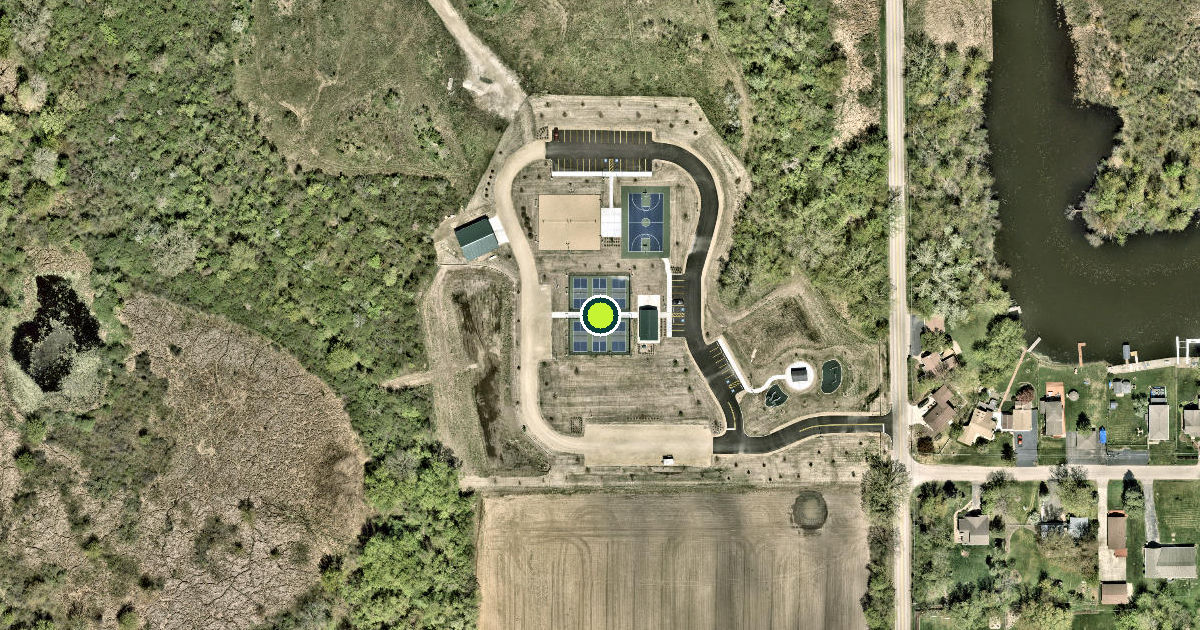 Satellite view of Lake County Pickleball Courts
