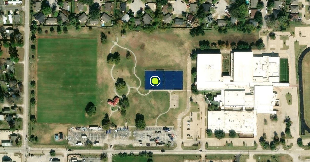 Satellite view of Lake Dallas Pickleball Courts