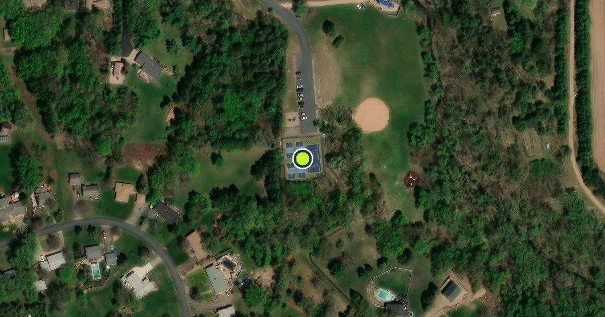 Satellite view of Lake Elmo Pickleball Courts