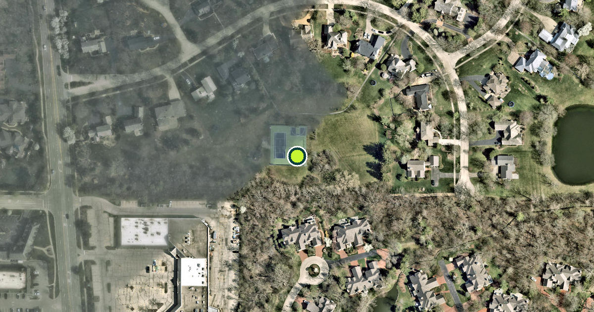 Satellite view of Lake Forest Pickleball Courts