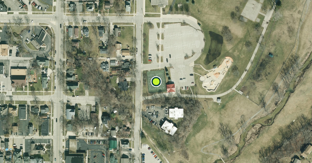 Satellite view of Lake Geneva Pickleball Courts
