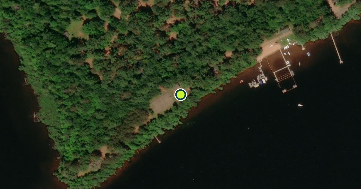 Satellite view of Lake Nebagamon Pickleball Courts