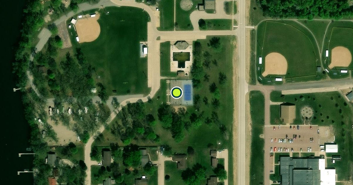 Satellite view of Lake Park Pickleball Courts